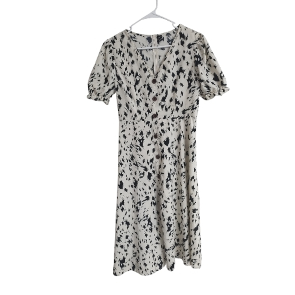 SHEIN Black and White Midi Dress